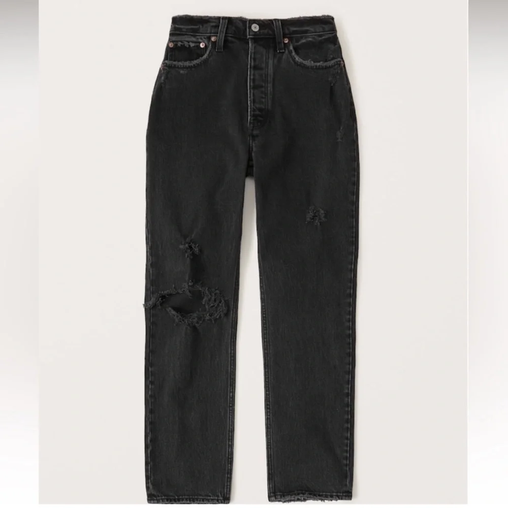 Abercrombie and fitch black “the dad” high rise curve love Jean size 28 (6) - Picture 1 of 11